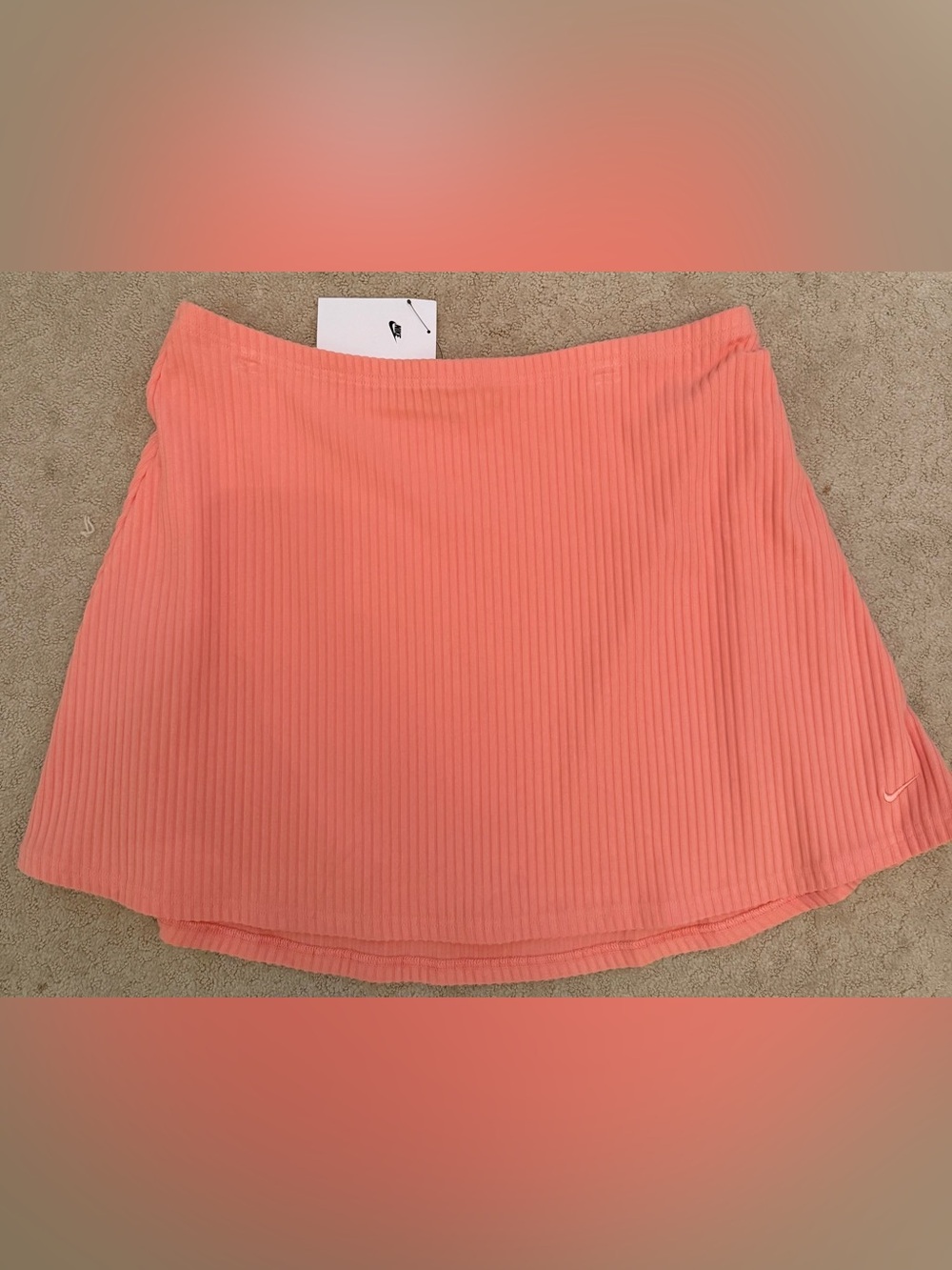 NWT NIKE coral pink ribbed comfy skirt
